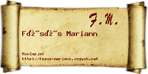 Fésüs Mariann névjegykártya