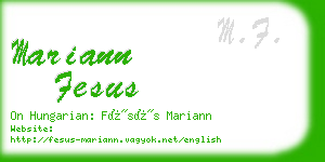 mariann fesus business card